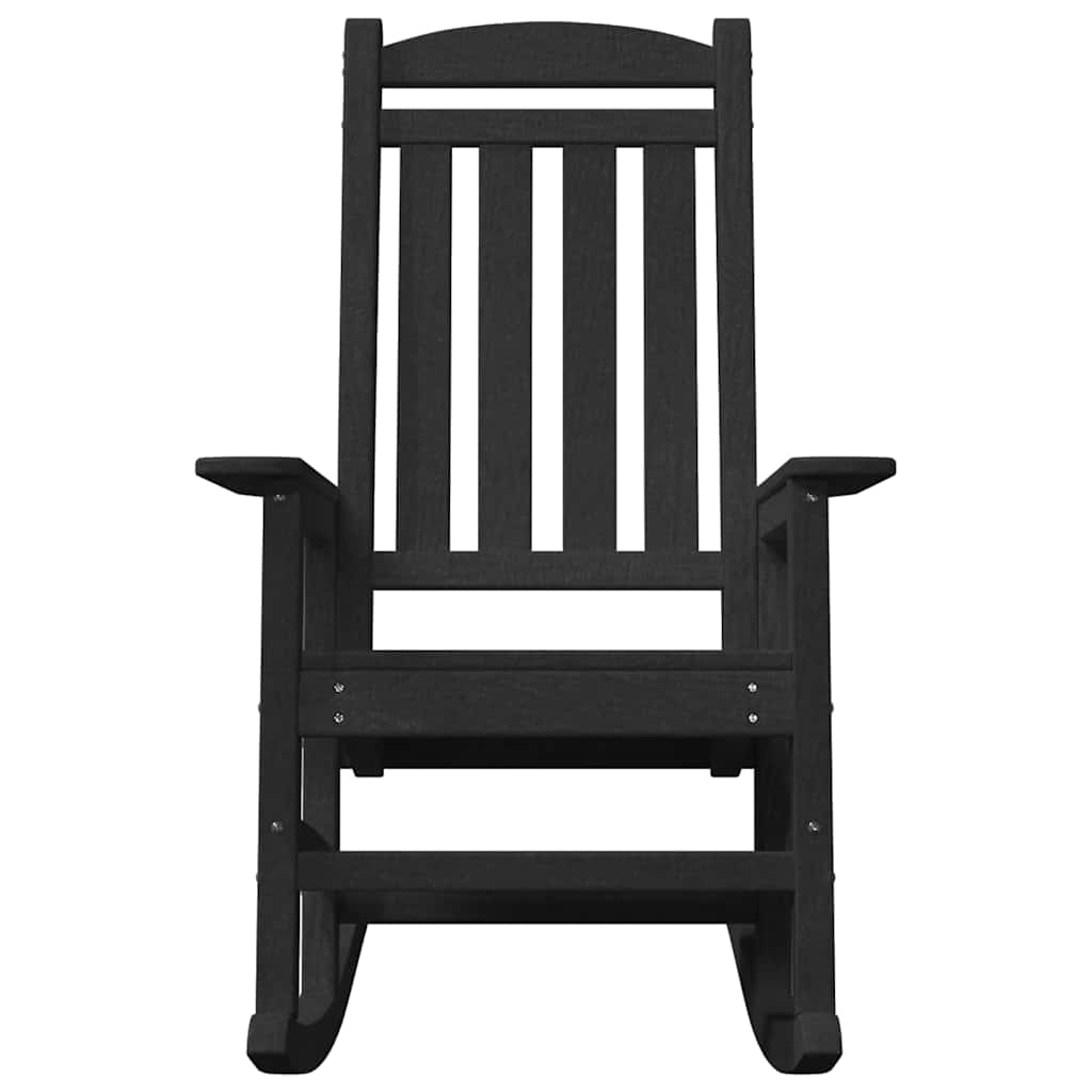 Schaukelstuhl für den Garten Schwarz 92 x 70 x 108cm HDPE