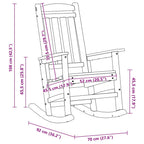 Schaukelstuhl für den Garten Schwarz 92 x 70 x 108cm HDPE