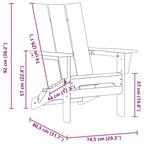 Klappbarer Adirondack-Stuhl Weiß 80,5 x 74,5 x 92 cm HDPE