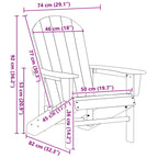 Adirondack-Stuhl Schwarz 82 x 74 x 92 cm HDPE
