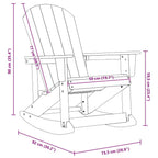 Adirondack-Schaukelstuhl Schwarz 92 x 73,5 x 92 cm HDPE