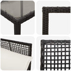 Garten Essgruppe 9 pcs Schwarz Poly-Rattan