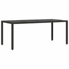 Garten Essgruppe 9 pcs Schwarz Poly-Rattan