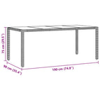 Garten Essgruppe 9 pcs Schwarz Poly-Rattan