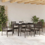 Garten Essgruppe 7 pcs Braun Poly-Rattan