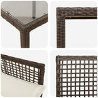 Garten Essgruppe 9 pcs Braun Poly-Rattan