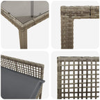 Garten Essgruppe 3 pcs Grau Poly-Rattan