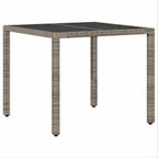 Garten Essgruppe 3 pcs Grau Poly-Rattan