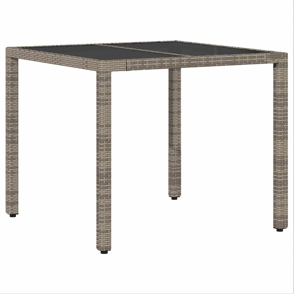 Garten Essgruppe 3 pcs Grau Poly-Rattan