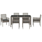 Garten Essgruppe 7 pcs Grau Poly-Rattan