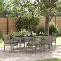 Garten Essgruppe 7 pcs Grau Poly-Rattan
