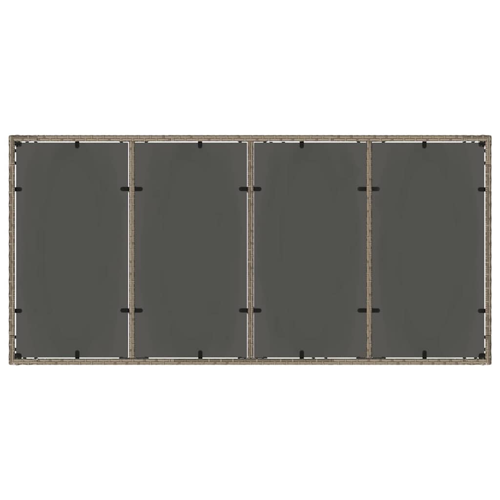 Garten Essgruppe 7 pcs Grau Poly-Rattan