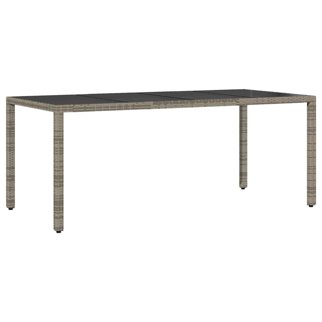 Garten Essgruppe 9 pcs Grau Poly-Rattan