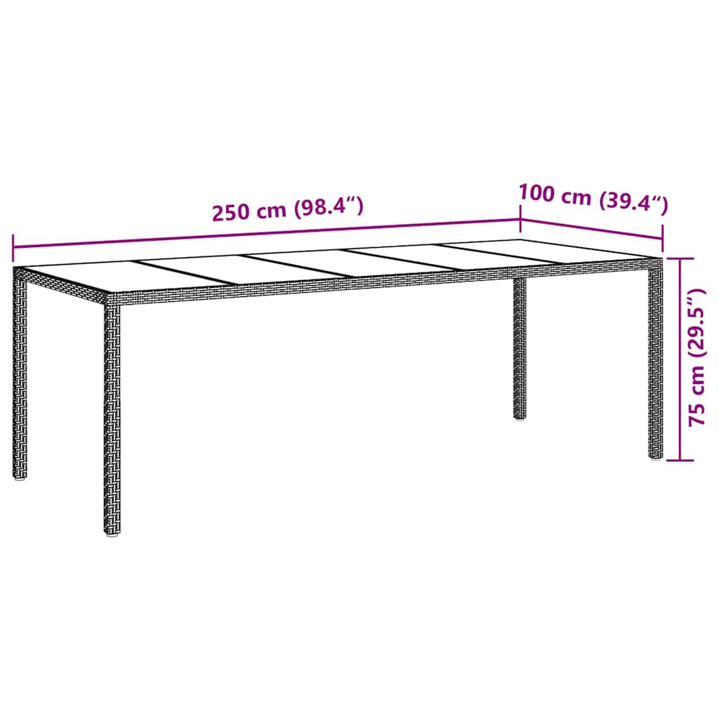 Garten Essgruppe 11 pcs Grau Poly-Rattan