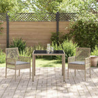 Garten Essgruppe 3 pcs Beige Poly-Rattan
