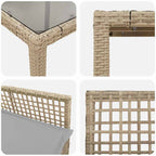 Garten Essgruppe 5 pcs Beige Poly-Rattan