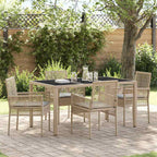 Garten Essgruppe 5 pcs Beige Poly-Rattan