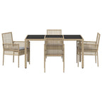 Garten Essgruppe 5 pcs Beige Poly-Rattan