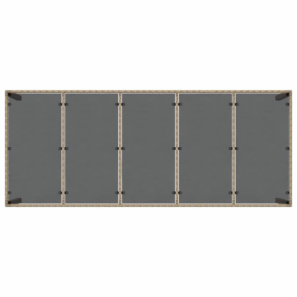 Garten Essgruppe 9 pcs Beige Poly-Rattan