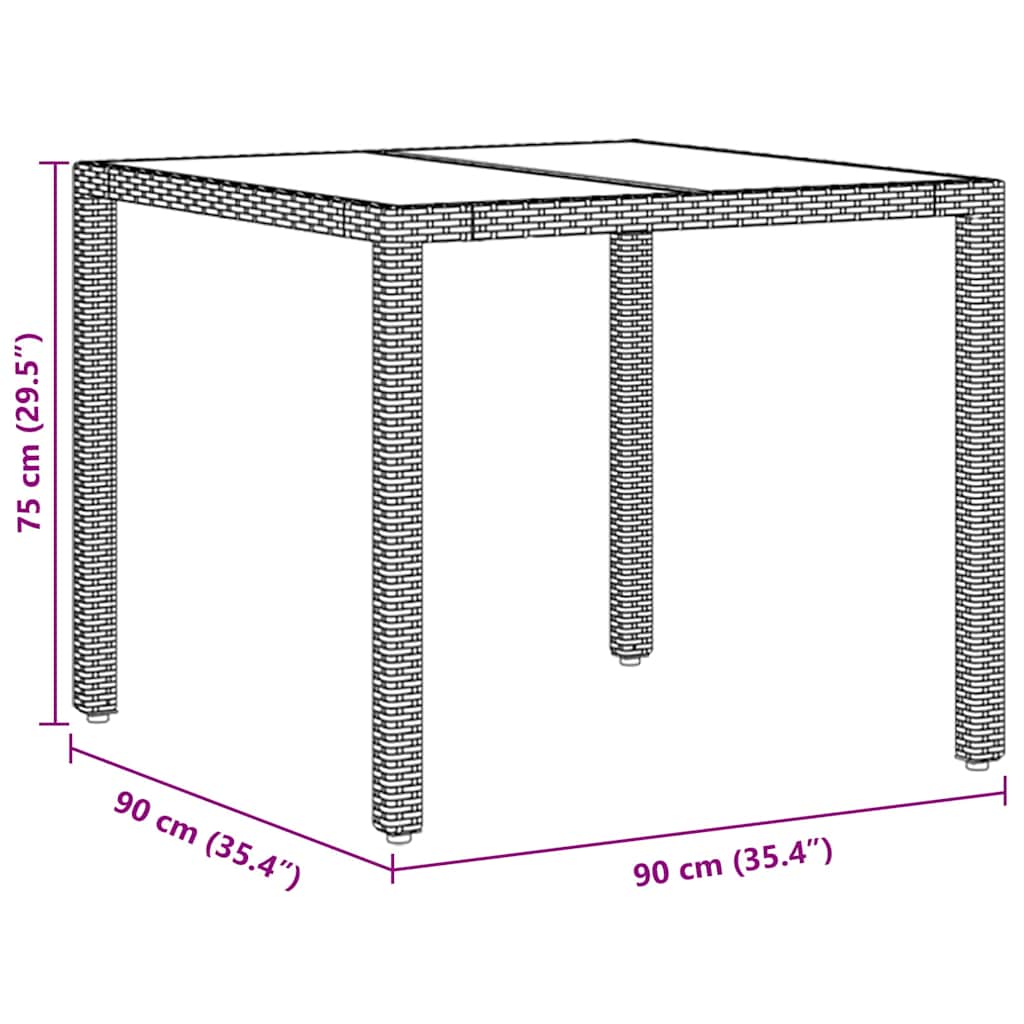 Garten Essgruppe 3 pcs Beige Poly-Rattan