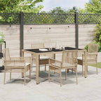 Garten Essgruppe 5 pcs Beige Poly-Rattan