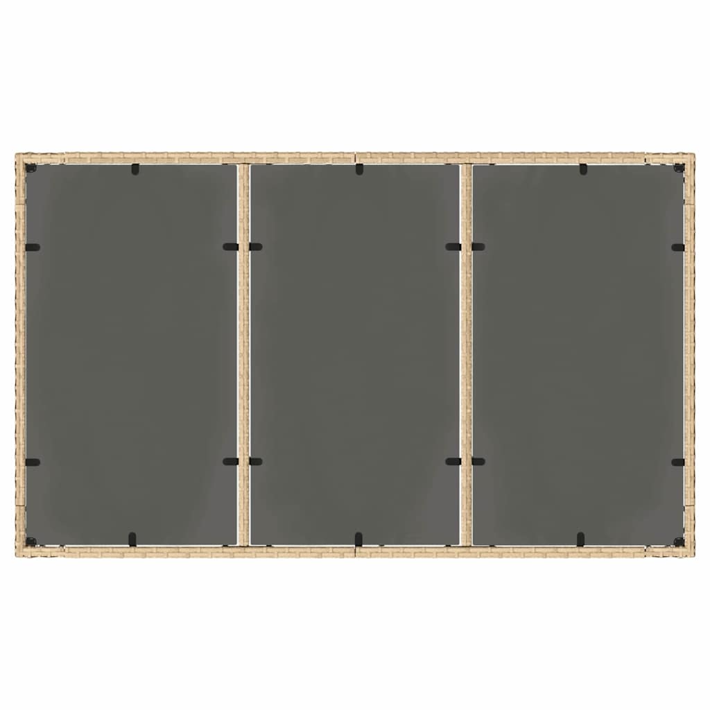Garten Essgruppe 7 pcs Beige Poly-Rattan