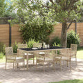 Garten Essgruppe 7 pcs Beige Poly-Rattan