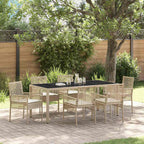 Garten Essgruppe 7 pcs Beige Poly-Rattan