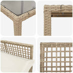 Garten Essgruppe 9 pcs Beige Poly-Rattan