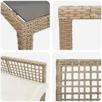 Garten Essgruppe 9 pcs Beige Poly-Rattan