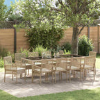 Garten Essgruppe 11 pcs Beige Poly-Rattan