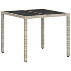 Garten Essgruppe 3 pcs Hellgrau Poly-Rattan