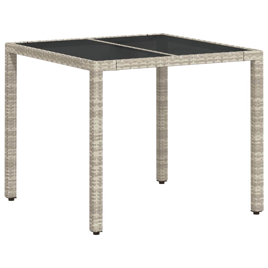 Garten Essgruppe 3 pcs Hellgrau Poly-Rattan