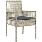 Garten Essgruppe 3 pcs Hellgrau Poly-Rattan