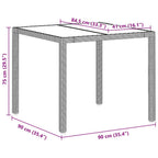 Garten Essgruppe 3 pcs Hellgrau Poly-Rattan