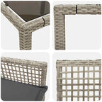 Garten Essgruppe 5 pcs Hellgrau Poly-Rattan