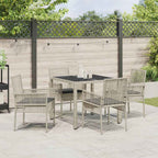 Garten Essgruppe 5 pcs Hellgrau Poly-Rattan