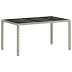 Garten Essgruppe 5 pcs Hellgrau Poly-Rattan