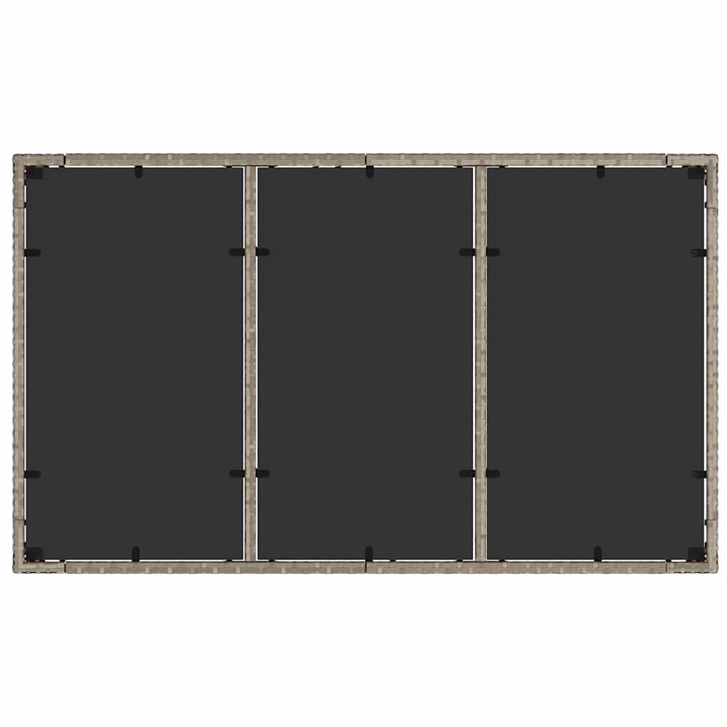 Garten Essgruppe 7 pcs Hellgrau Poly-Rattan