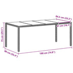 Garten Essgruppe 7 pcs Hellgrau Poly-Rattan