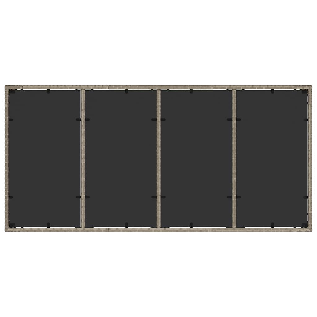 Garten Essgruppe 9 pcs Hellgrau Poly-Rattan