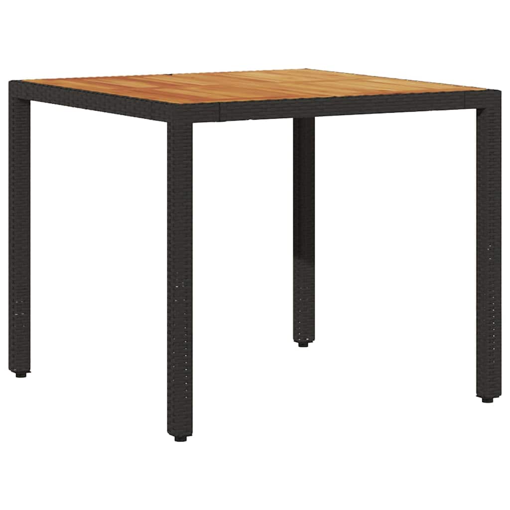 Garten Essgruppe 3 pcs Schwarz Poly-Rattan