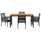 Garten Essgruppe 5 pcs Schwarz Poly-Rattan