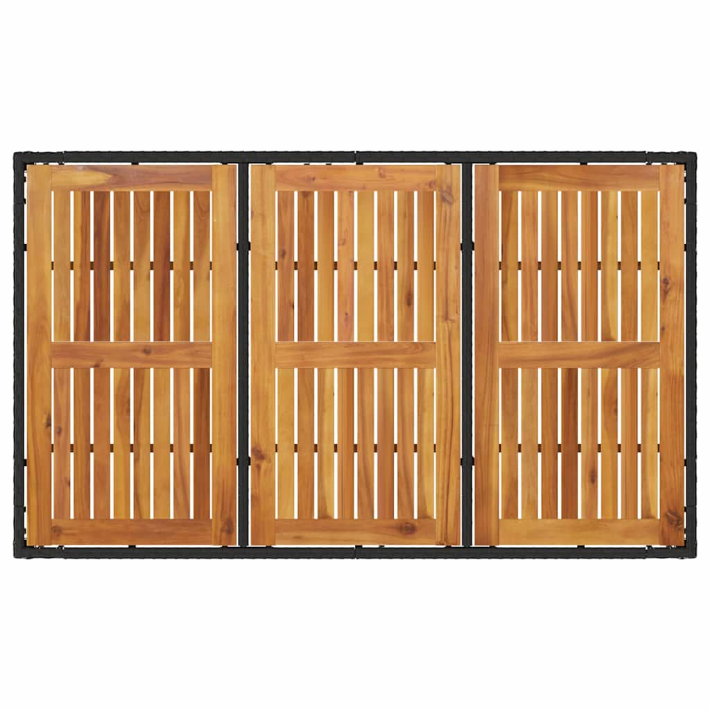 Garten Essgruppe 5 pcs Schwarz Poly-Rattan