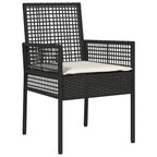 Garten Essgruppe 7 pcs Schwarz Poly-Rattan