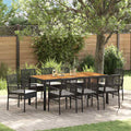 Garten Essgruppe 9 pcs Schwarz Poly-Rattan