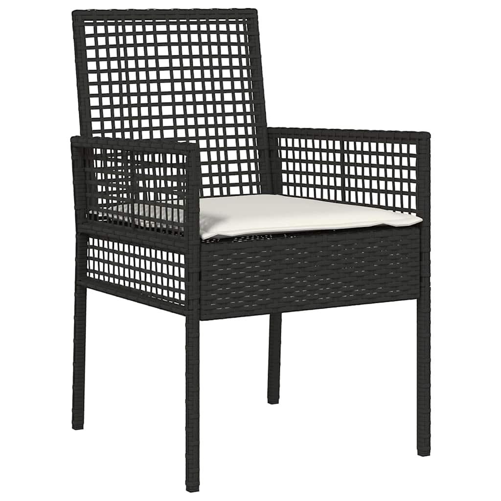 Garten Essgruppe 9 pcs Schwarz Poly-Rattan