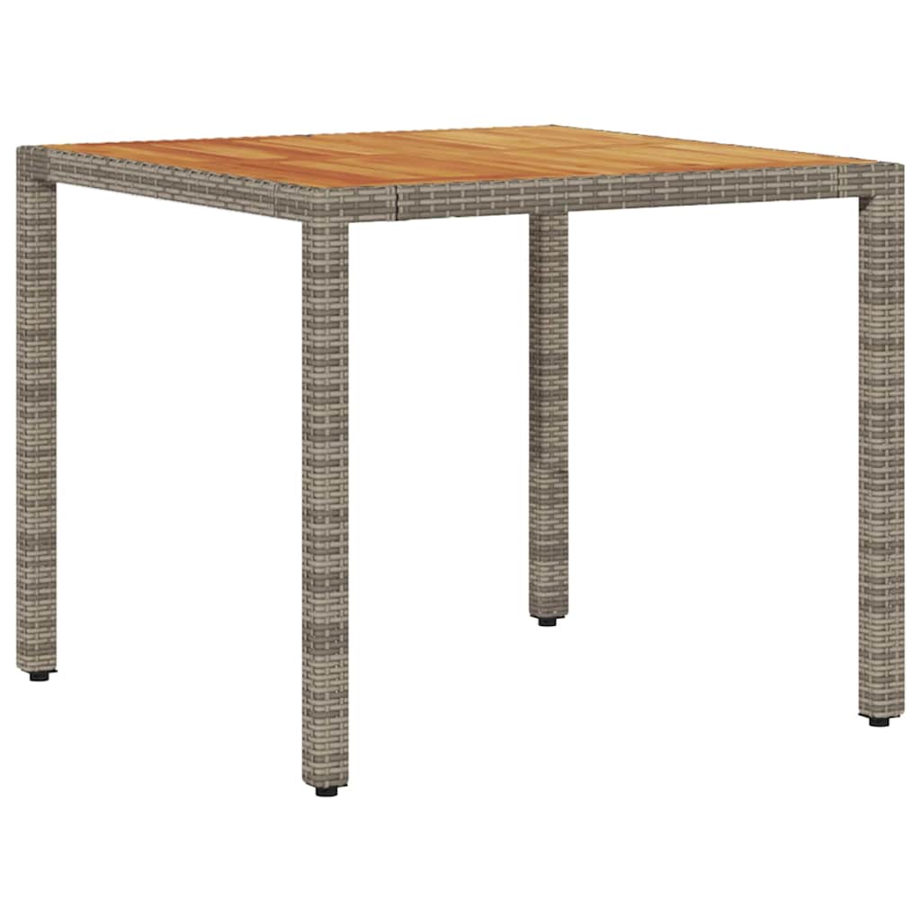 Garten Essgruppe 3 pcs Grau Poly-Rattan
