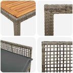 Garten Essgruppe 7 pcs Grau Poly-Rattan