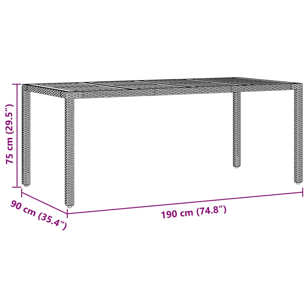 Garten Essgruppe 7 pcs Grau Poly-Rattan